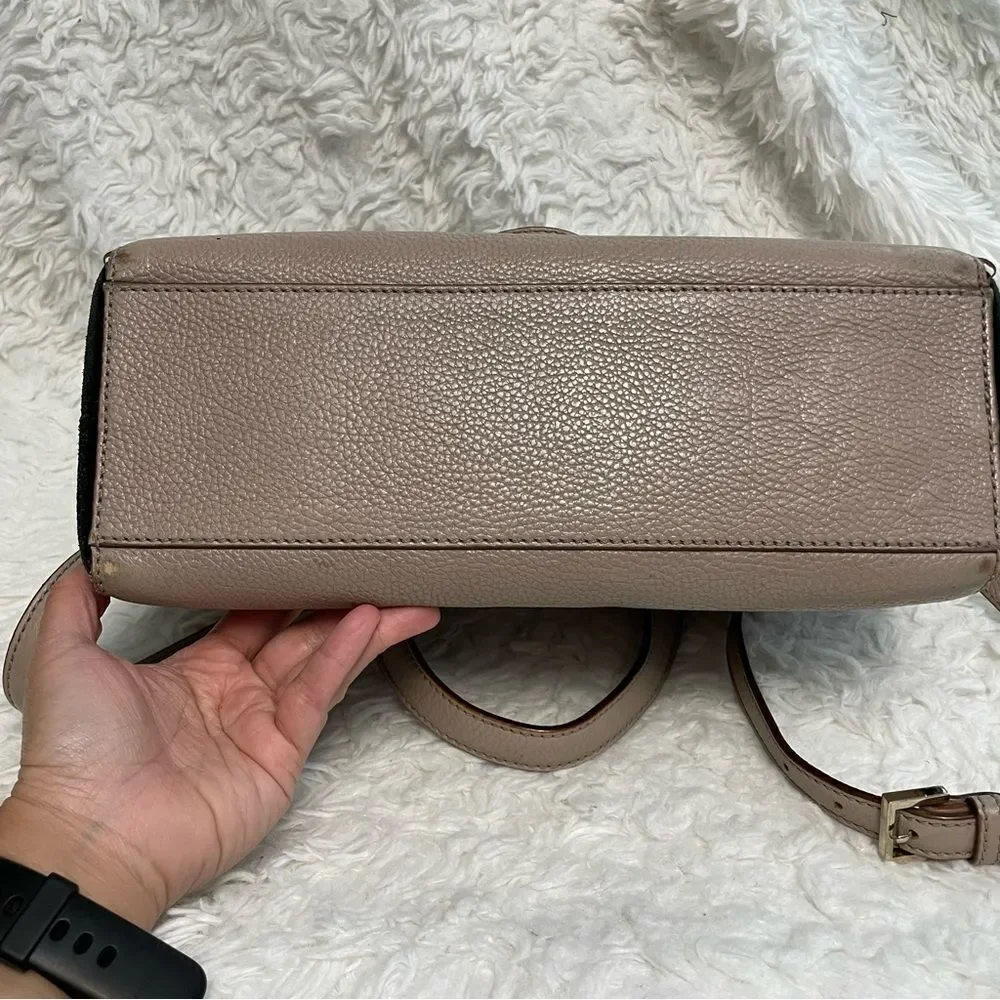 KATE SPADE Dome Brown Black Colorblock Zip‎  Suede Leather Hand/ Crossbody Bag